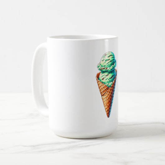 Mint ice cream koffiemok (Voorkant links)