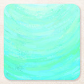 Mint Ice Vierkante Kartonnen Onderzetter (Voorkant)