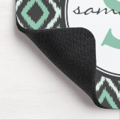 Mint Ikat Monogram Muismat (Hoek)