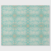  Mint inpakpapier met sneeuwvlokken (Vlak)