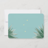 Mint Jaune Succulent Mariage RSVP Menu Choix (Dos)