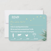 Mint Jaune Succulent Mariage RSVP Menu Choix (Devant)