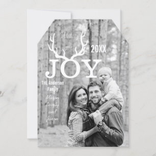 Mint Joy Deer Antler Holiday Kerstmis Feestdagenkaart