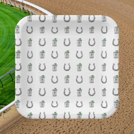 Mint Julep Cocktails and Horseshoes Derby Party Papieren Bordje