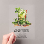 Mint Julep Derby Party Acryl Uitnodigingen (Insitu (Draagbaar))