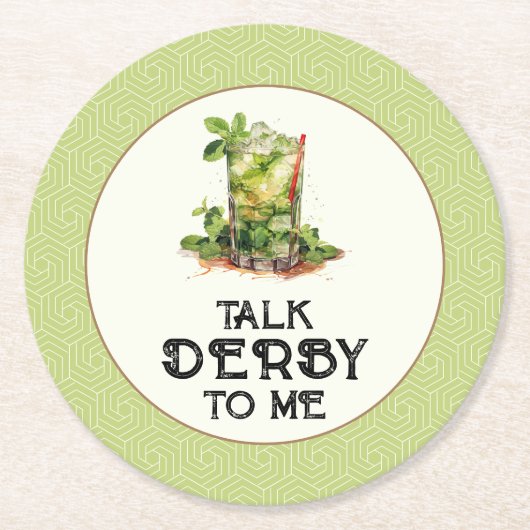 Mint Julep Derby Ronde Kartonnen Onderzetter (Voorkant)