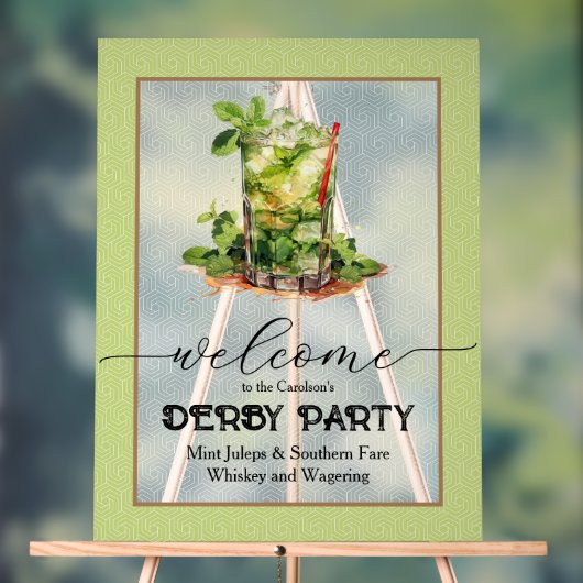 Mint Julep Derby Welkom Acryl Bord (Neutraal)