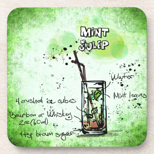 Mint Julep Drink Recipe Drankjes Onderzetter (Voorkant)