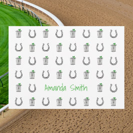 Mint Julep en Horseshoe Preppy Derby Feestje Bedankkaart