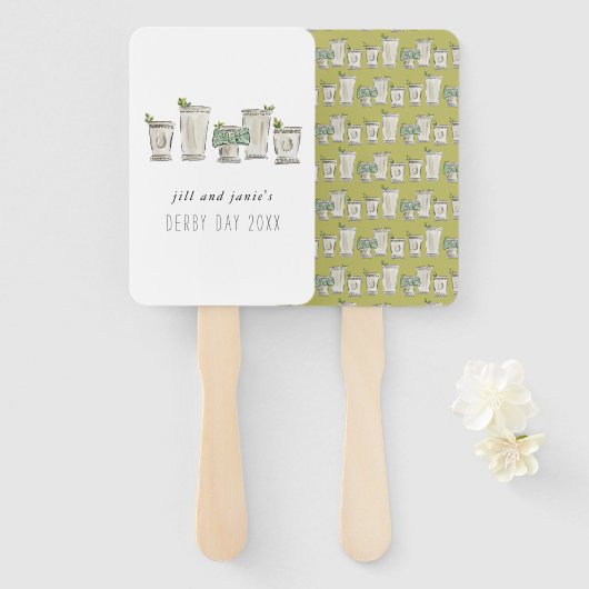 Mint Julep Horse Races Derby Day Handwaaier (Voorkant en achterkant)