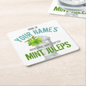 Mint Julep persoonlijk Vierkante Kartonnen Onderzetter (Schuin)