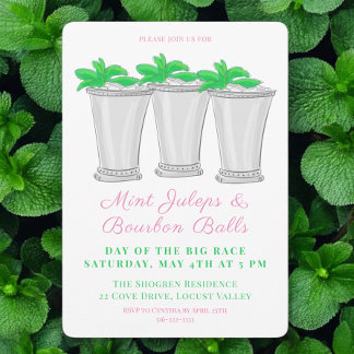 Mint Juleps Bourbon Balls Paardenrace Derby Dag Kaart