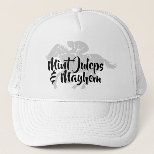 Mint Juleps & Mayhem Trucker Hat Trucker Pet (Voorkant)