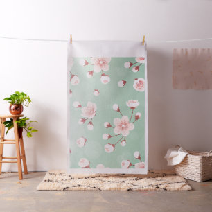 Mint, kersenbloesem, lentesbloem, japans, sakura stof