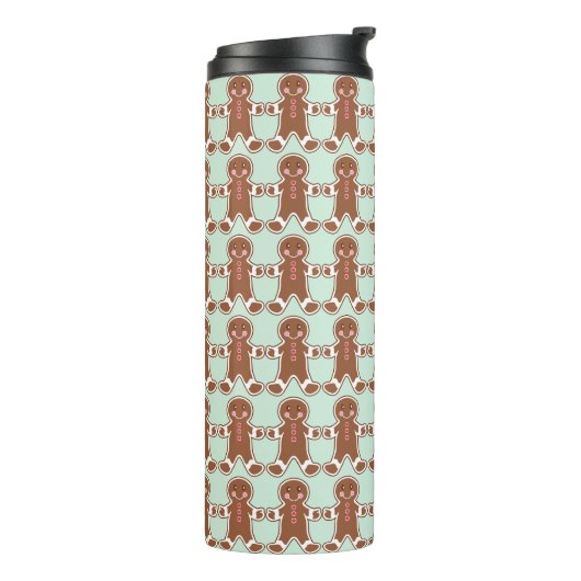 Mint Kerstmis Gingerbread Koffie Tumbler Thermosbeker (Gedraaid links)