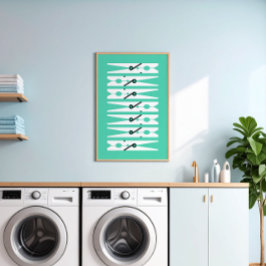 Mint  kleding pinnen Grafisch washuis Kunst Poster