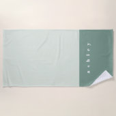 Mint Kleurblok Gepersonaliseerd Strandlaken (Voorkant)
