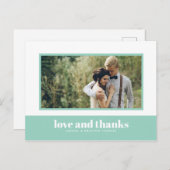 Mint Kleurenblok Foto Dank u Briefkaart (Voorkant / Achterkant)