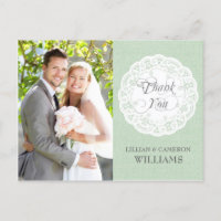 Mint Lace Doily bruiloft dank u Briefkaart