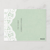 Mint Lace Doily Bruiloft Menu (Achterkant)