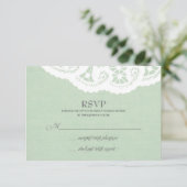 Mint Lace Doily Wedding RSVP (Debout devant)