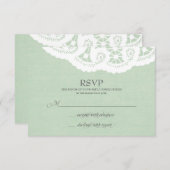 Mint Lace Doily Wedding RSVP (Devant / Derrière)