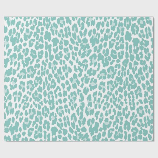 Mint Leopard Pattern Cadeaupapier (Vlak)