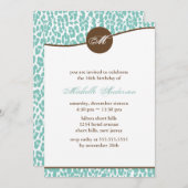 Mint Leopard Print Birthday Kaart (Voorkant / Achterkant)