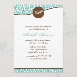 Mint Leopard Print Birthday Kaart