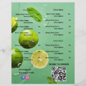 Mint Limoen Restaurant Afhalen Menu met QR-code (Achterkant)