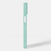 Mint Linnen Textuur Custom Monogram Case-Mate iPhone Case (Achterkant / Rechts)