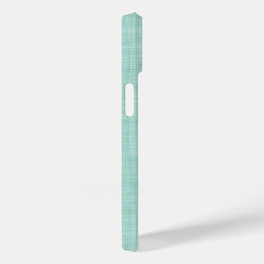 Mint Linnen Textuur Custom Monogram Case-Mate iPhone Case (Achterkant / Rechts)