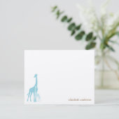 Mint Maman et Baby Giraffes Flat Merci Cartes (Debout devant)