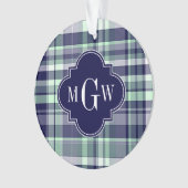 Mint Marine Blanc Preppy Madras Quatrefoil Monogra (devant)