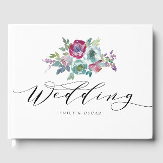 Mint & Mauve Floral Wedding Gastenboek