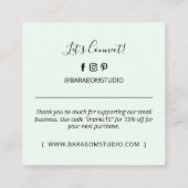 Mint Merci moderne simple Cartes de visite (Dos)