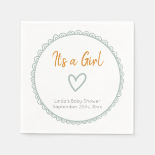 Mint-minimalistische modder Het is een meisje Baby Servet