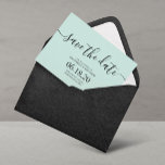 Mint Modern Script Wedding Enregistrer les cartes<br><div class="desc">Simple Modern Script Wedding Enregistrer les cartes Date. Pour une personnalisation plus avancée de ce design,  cliquez sur le bouton "Personnaliser" ! Des éléments correspondants et d'autres options de couleur sont également disponibles sur demande.</div>