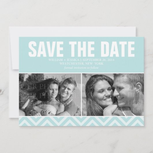 Mint Modern Wedding sparen de Datum Save The Date (Voorkant)
