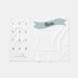 Mint Modern zie me mijlpaal fotoprop kweken Fleece Deken