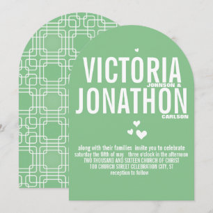 Mint Moderne Geometrische Patroontypografie Binden Kaart