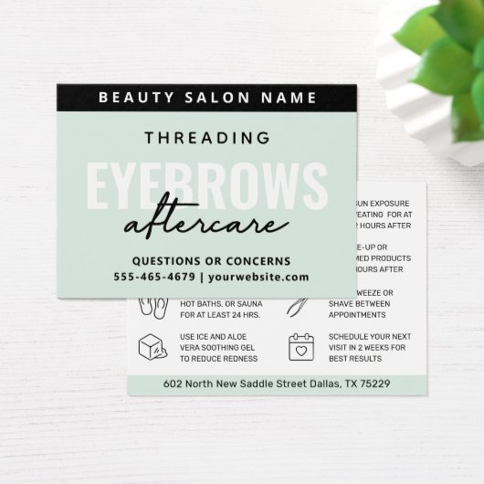 Mint moderne Simple Eyebrow Threading Aftercare (Bureau)
