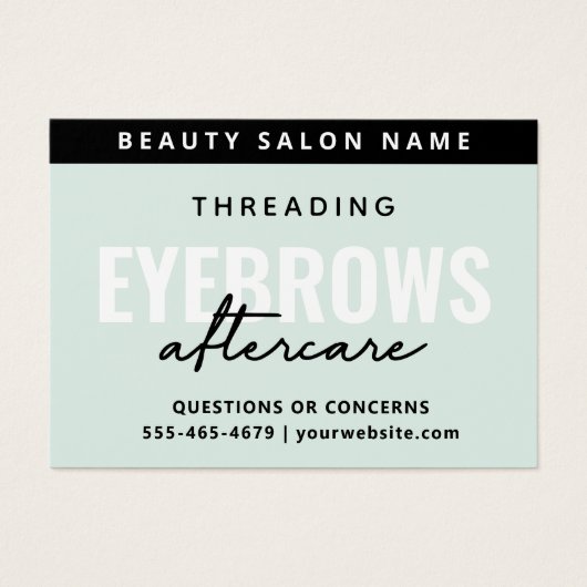 Mint moderne Simple Eyebrow Threading Aftercare (Devant)