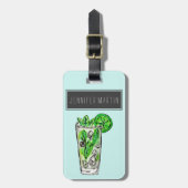 Mint Mojito in Summer Waterverf Cocktail Bagagelabel (Voorkant verticaal)