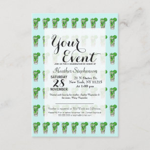 Mint Mojito in Summer Waterverf Cocktail Kaart