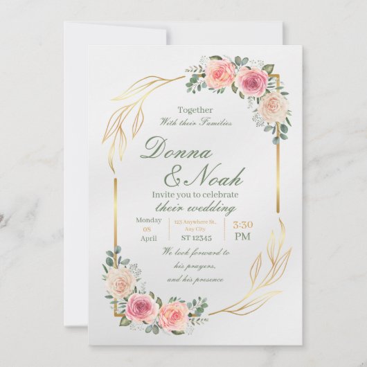 Mint Mold Modern Wedding Invitation Poster Kaart (Voorkant)