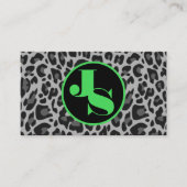 Mint Monogram Classic Leopard Print Rockabilly Visitekaartje (Voorkant)