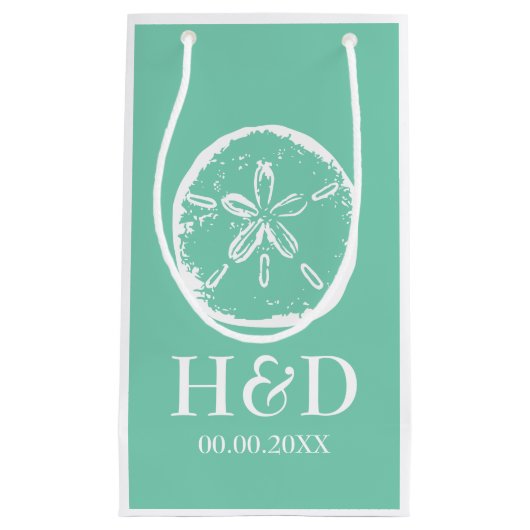 Mint-monogram en cadeautzakken voor huwelijksbonne klein cadeauzakje (Voorkant)