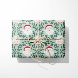 Mint Mr. & Mrs. Claus Christmas Wrapping Paper Cadeaupapier