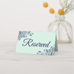 Mint & Navy Blue Elegant Frilly Wedding Reserved